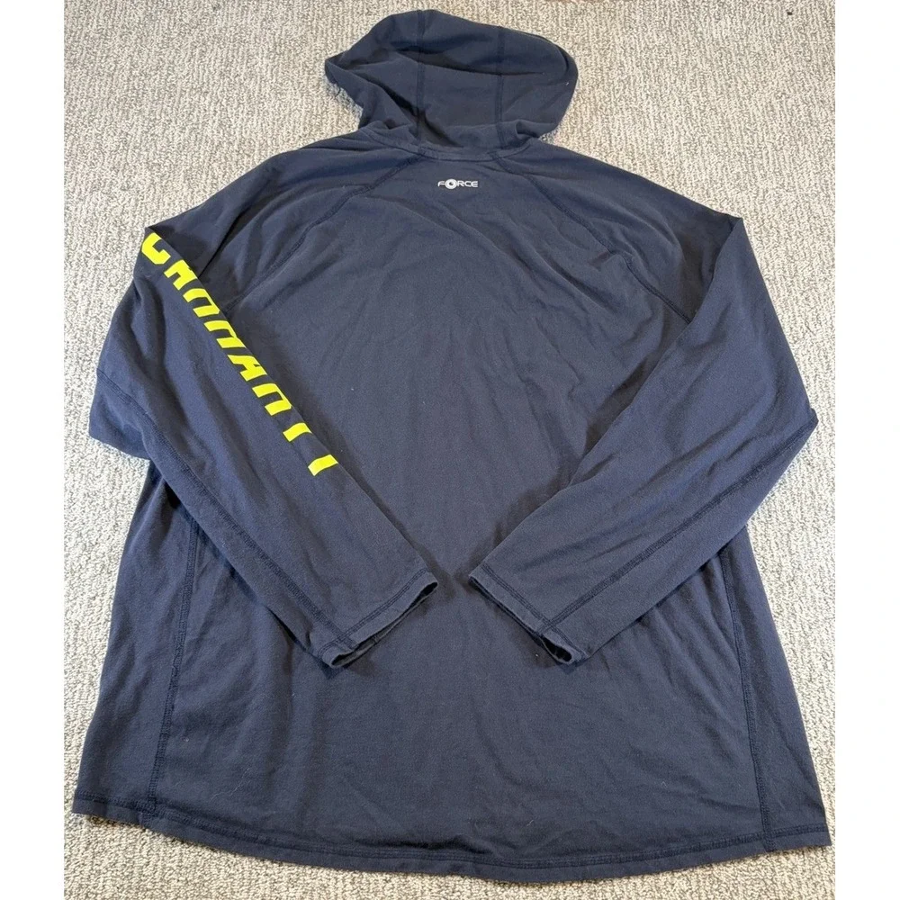 Carhartt Force Hoodie Shirt Mens XL Navy Blue Relaxed Fit Stretch Workwear - Picture 5 of 9